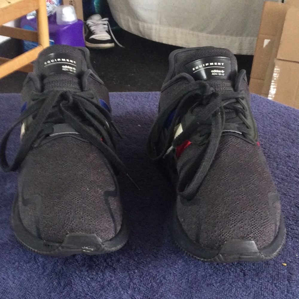 Adidas Equipment Black Knit Running Shoes